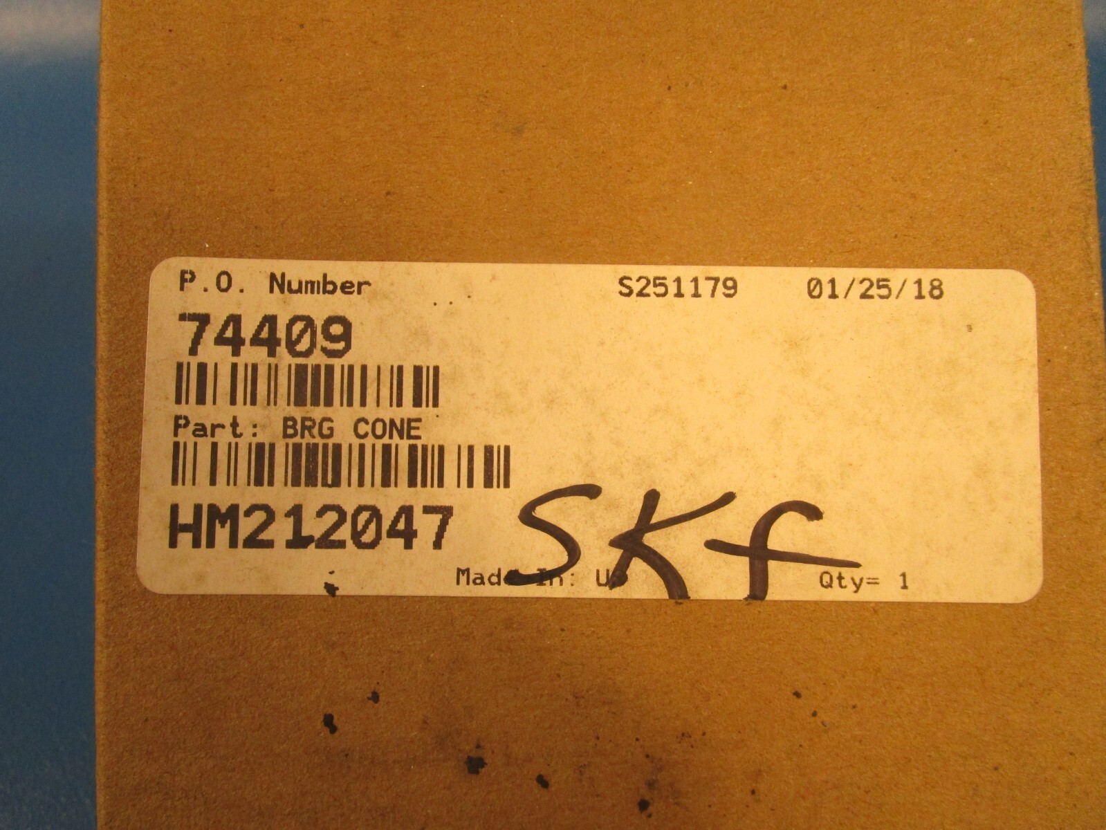 SKF HM212047, Tapered Roller Bearing Cone, 2.5″ ID, 1.51 Width (Timken, NTN)