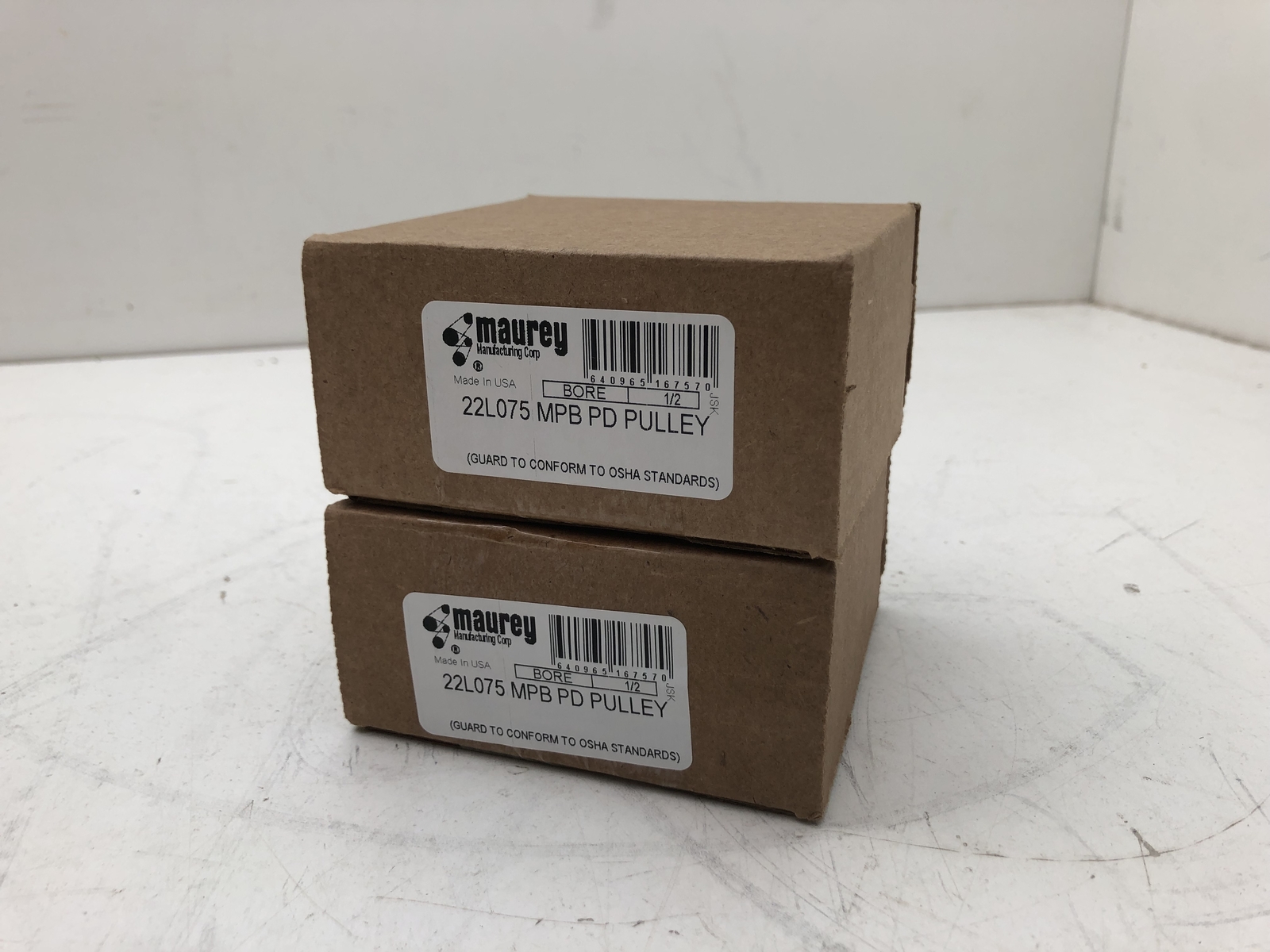(QTY.2) MAUREY 22L075 1/2 BORE TIMING PULLEY