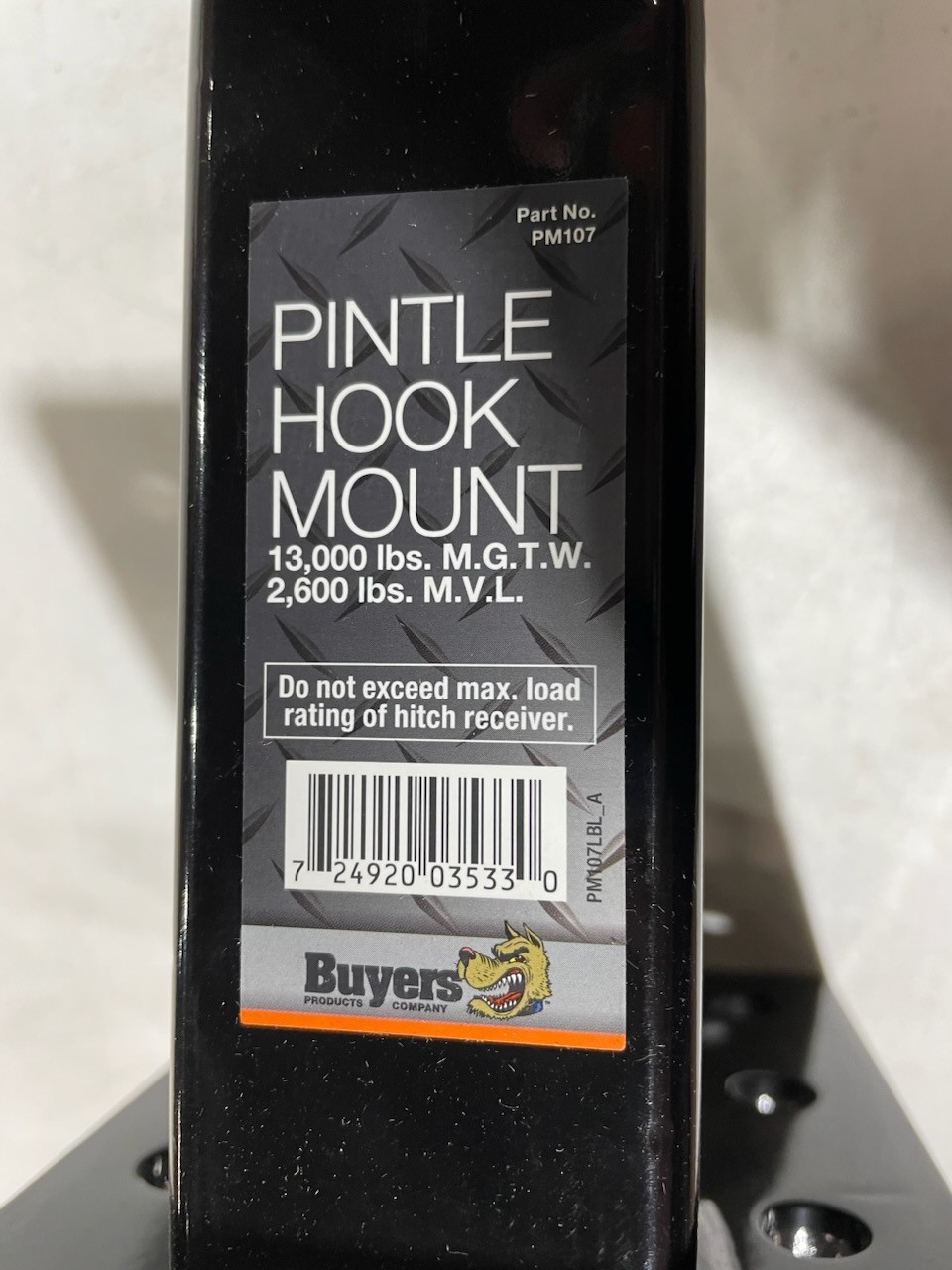 Buyers Products PM107 2 Inch Pintle Hitch Hook Mounting Plate 3 Position