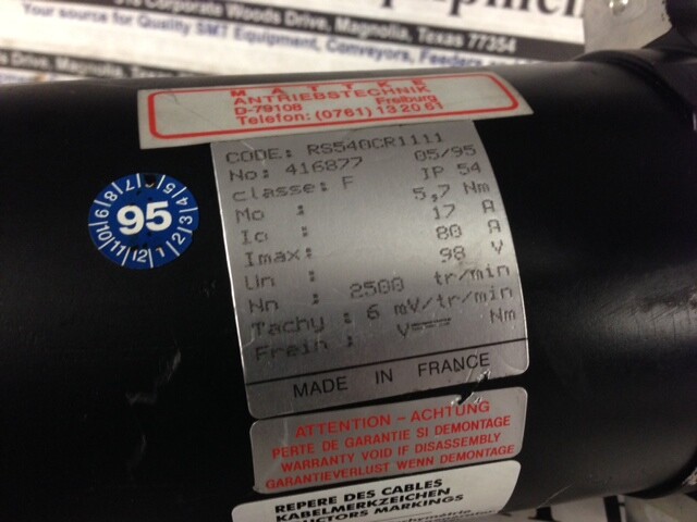 Mattke DC Servo Motor – RS540CR1111 w/Warranty
