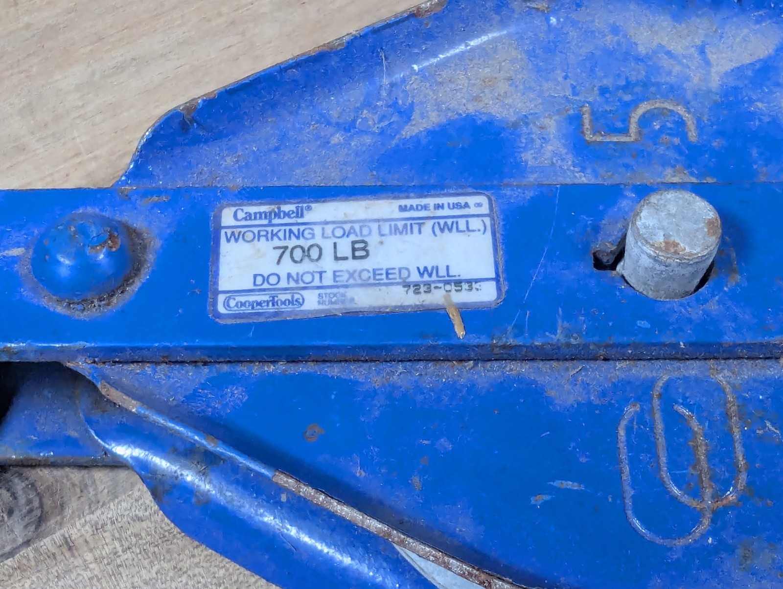 700lb Metal Pulley – CooperTools Campbell with Snap Hook