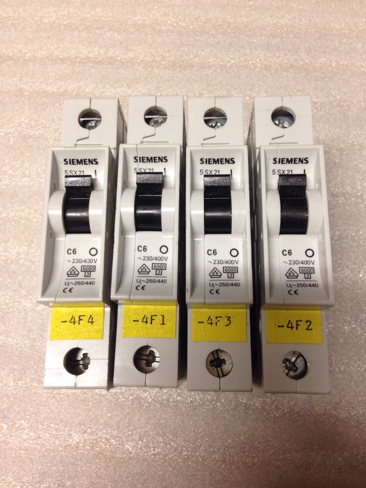 Siemens 5SX21-C6 & 5SX21-C4 & ABB S261B10, Lot Of 9, SHIPSAMEDAY#1632M
