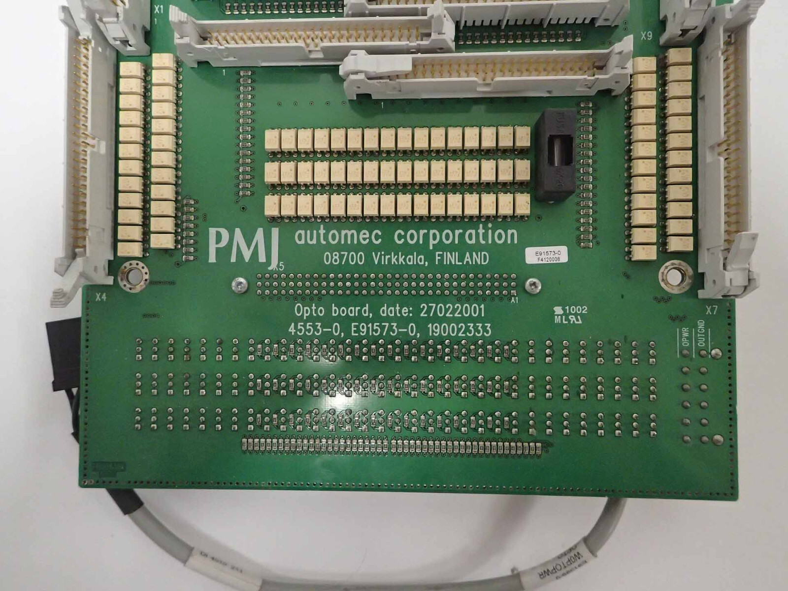 PMJ AUTOMEC CORPORATION 4553-0, E91573-0, 19002333 08700 OPTO BOARD W/ CABLE