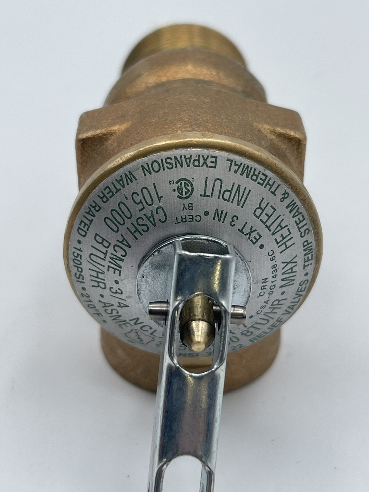 T&P Relief Valve 3/4” w/ 3″ Stem P/N 415-32920-01 Temp Steam Bradford White