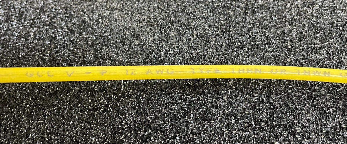 General Cable 12 AWG Yellow Wire 12/19W THHN/THWN/MTW VW-1 600V GAS & OIL 100Ft