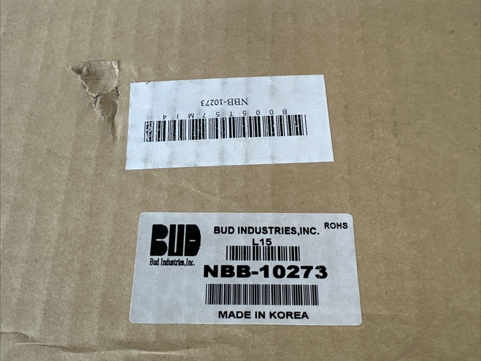 Bud Industries NBB-10273 Light Gray Style B Plastic Indoor Box with Clear Door