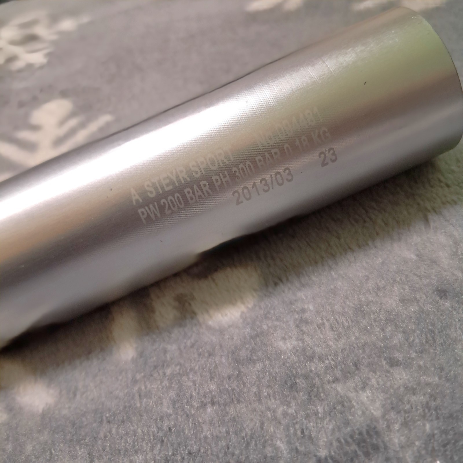 Steyr air cylinder 200 bar Alu , Lenght 19 cm – DDP Delivered Duty Paid, Free