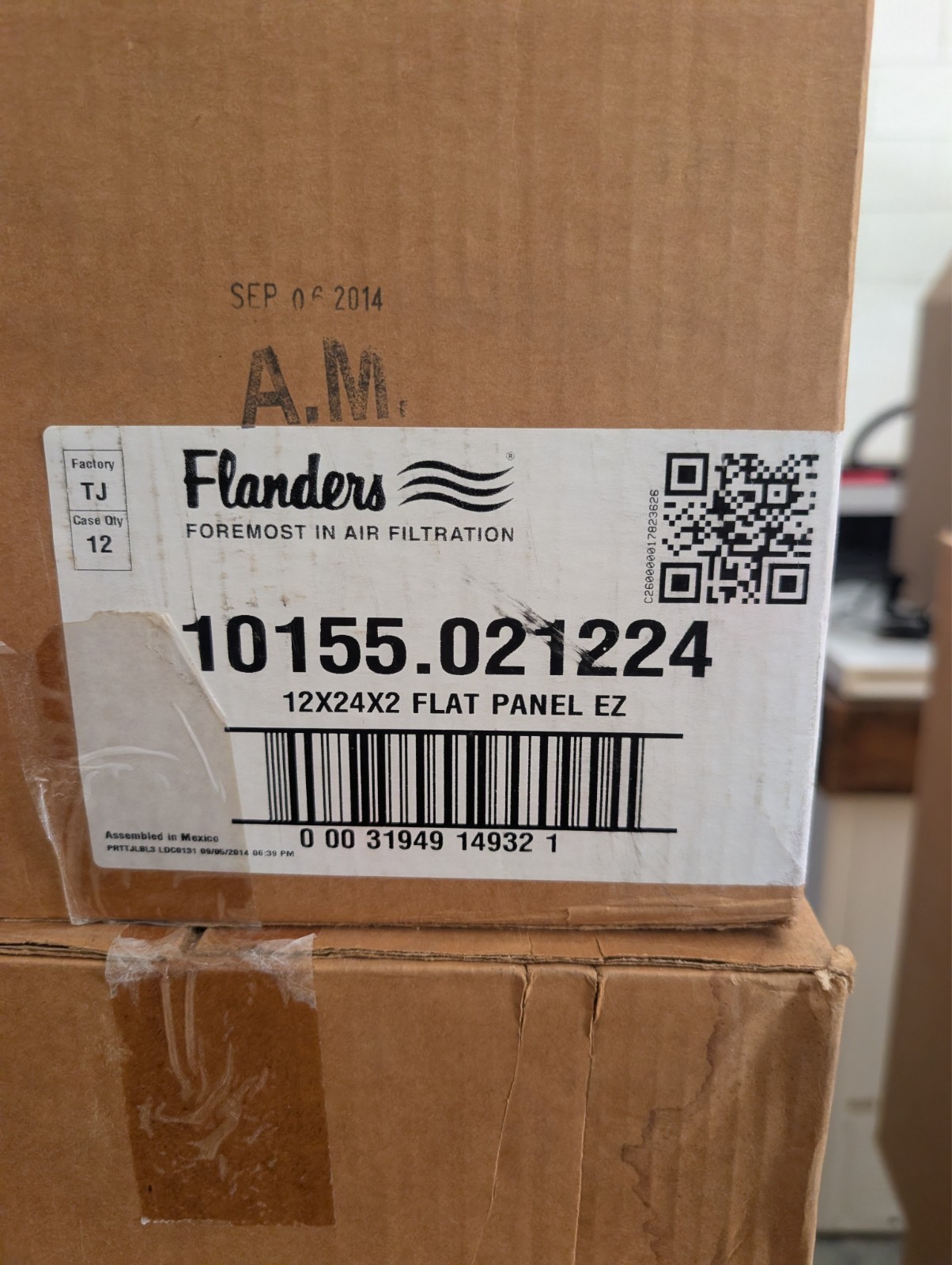 air filter 12x24x2 aaf flanders flat panel EZ 10155.021224