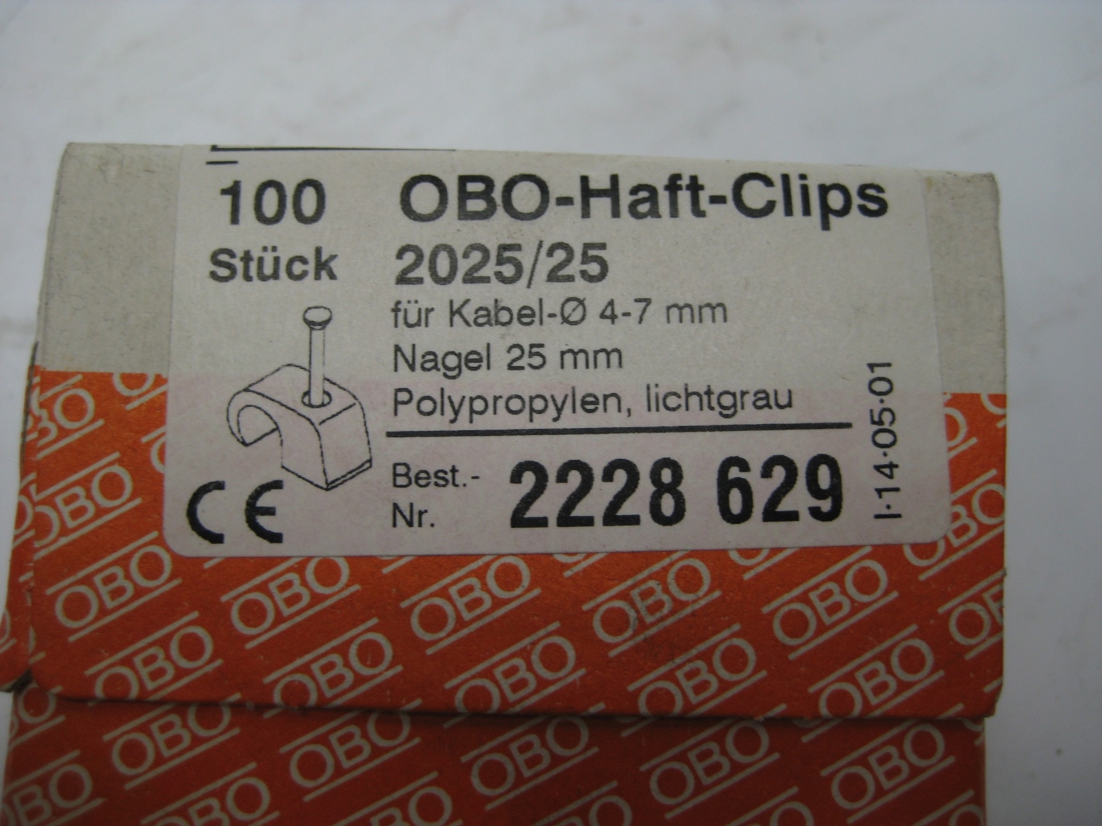 OBO BETTERMANN 2228-629 HAFT CLIPS PKG OF 100 NSMP