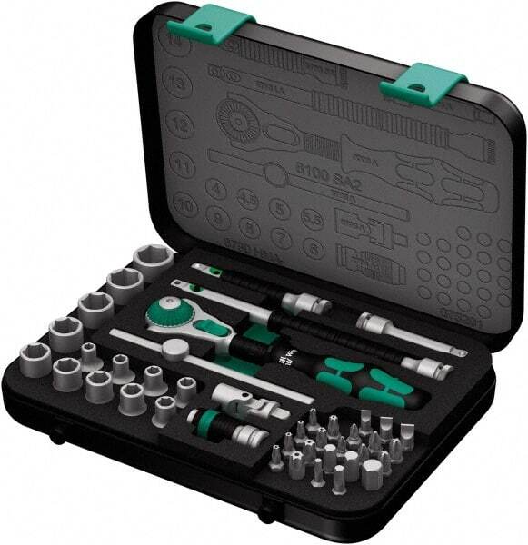 Wera 5003533001 42 Piece 1/4″ Drive Socket & Bit Set in Molded Steel Case