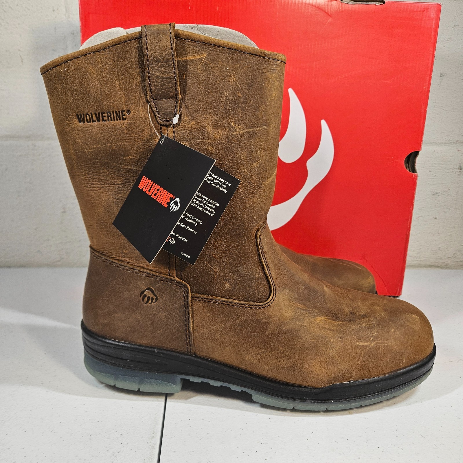 Wolverine Men’s Steel Toe W03258 DuraShocks Wellington Stone 12 EW New