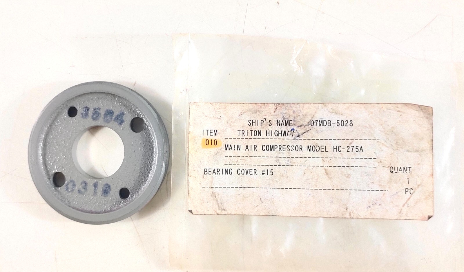 Bearing Cover P/N 15 For Tanabe HC-275A Main Air Compressor Spare Parts