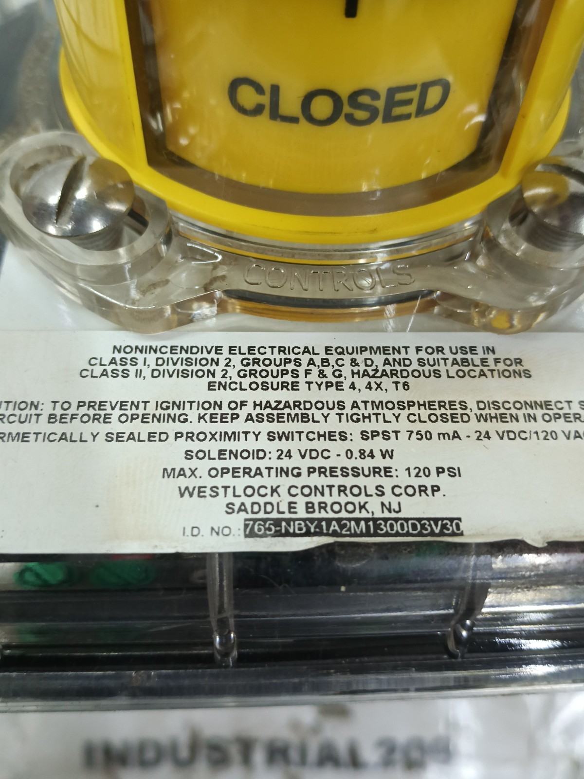 WESTLOCK 765-NBY-1A2M13003V30 FLOWSERVE ACTUATOR B063S10
