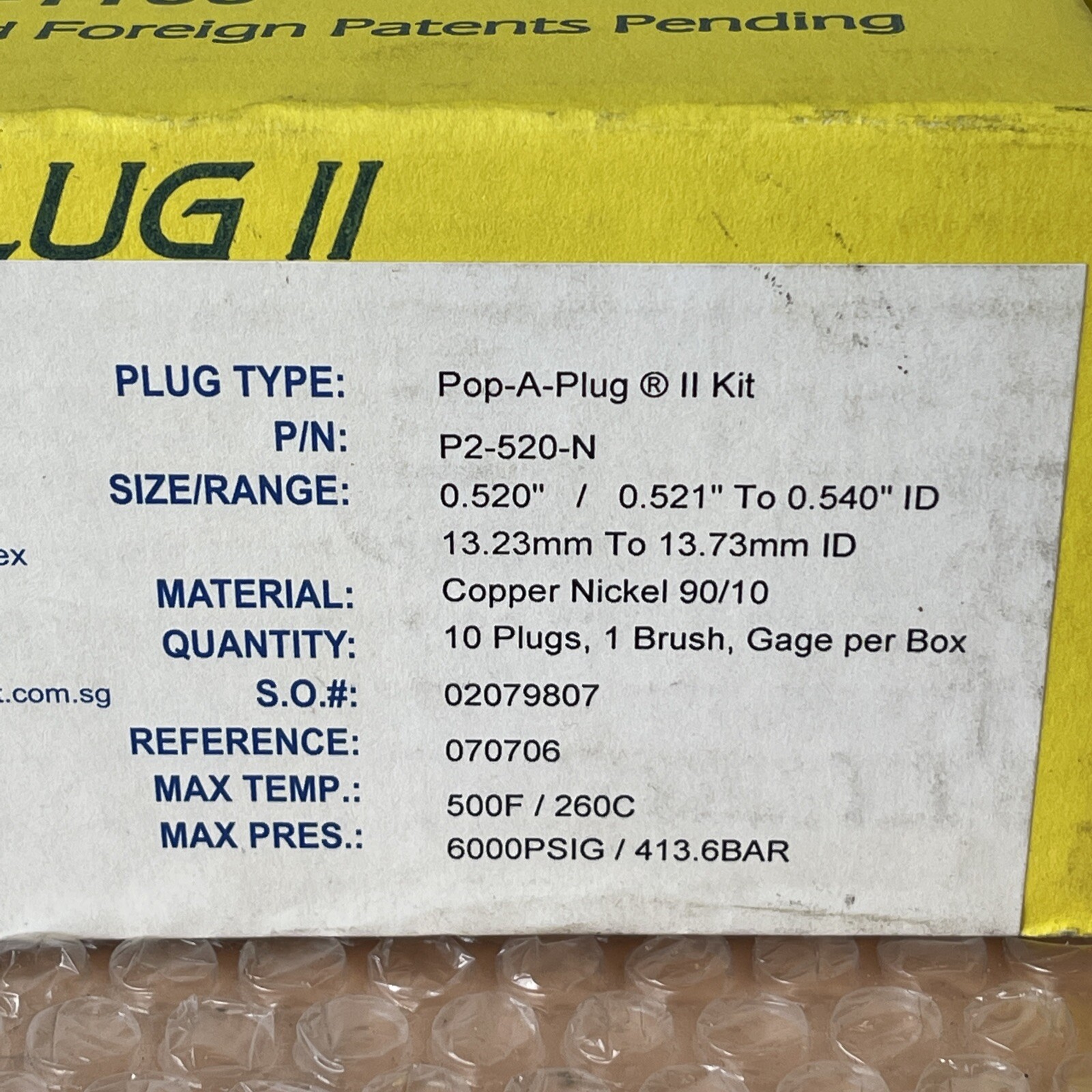 NEW IN BOX- Pop-A-Plug II Kit P2-520-N 0.520” (8) Plugs (1) Brush (1) Gauge🇺🇸