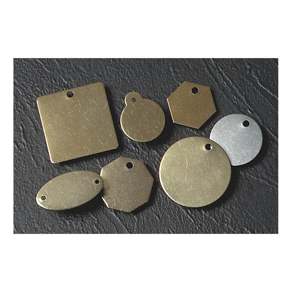 C.H. HANSON 42462 Blank Tag,Brass,2in H,2in W,Brown,PK25 3VDK4