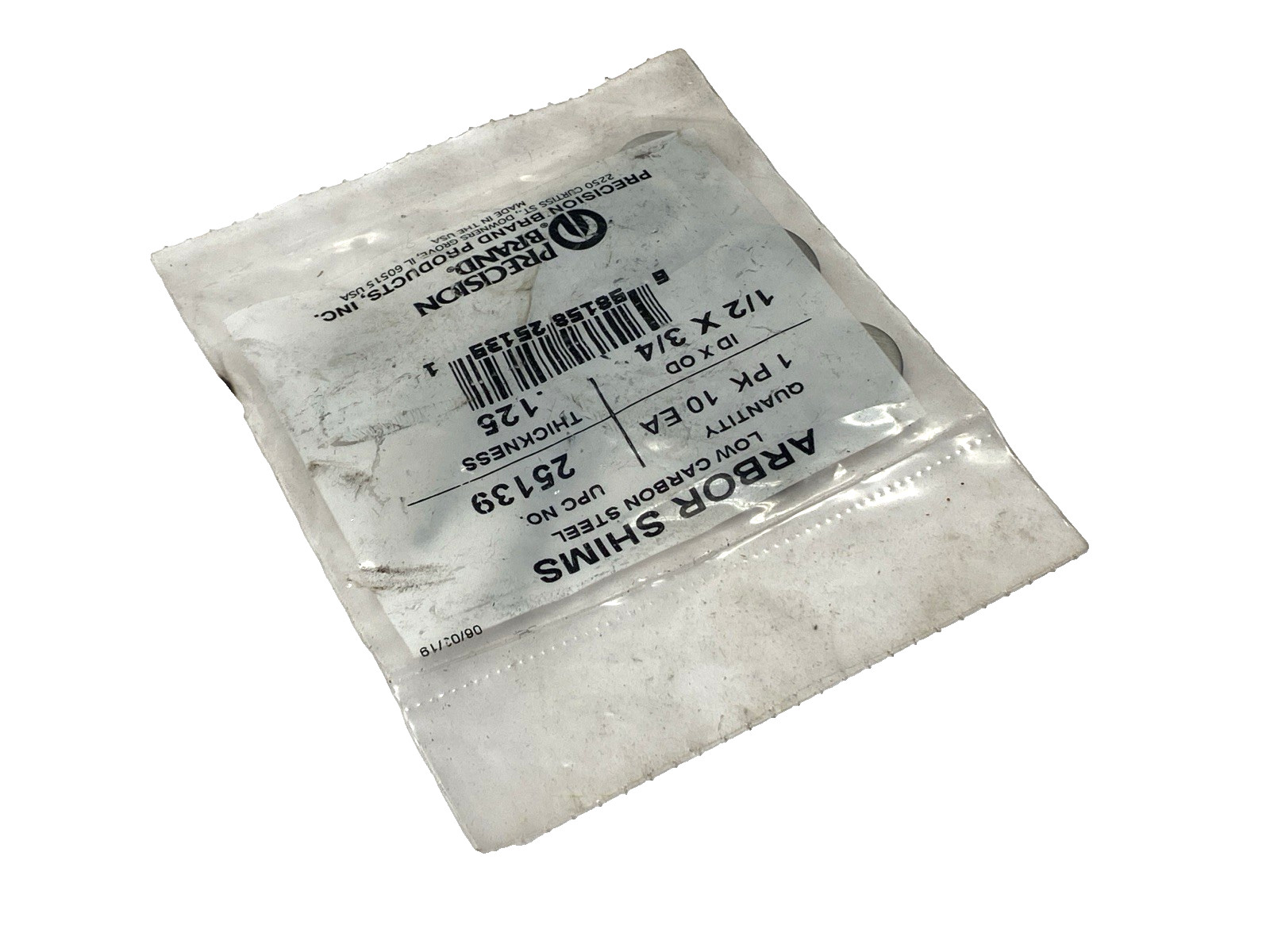 Precision Brand 25139 Arbor Shims 1/2″ x 3/4″ .125 Thickness PACKAGE OF 10