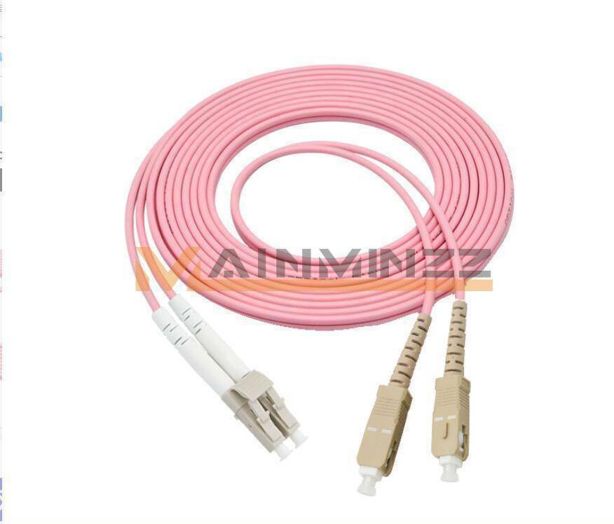 1M LC to SC UPC Duplex Fiber Cable OM4 Multimode 3.0mm Fiber Optic Patch Cord