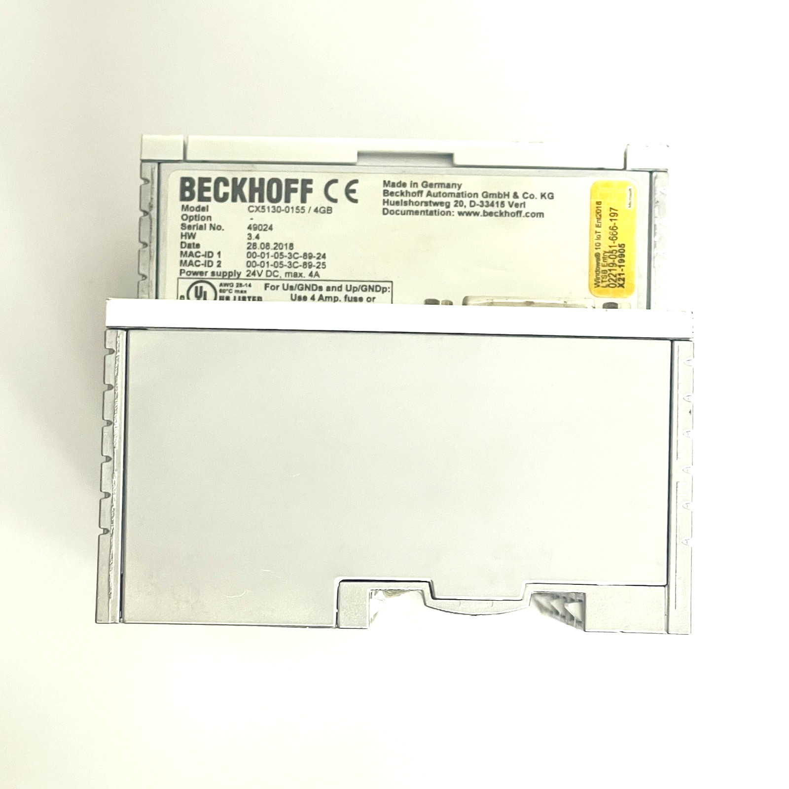 Used Beckhoff CX5130-0155 / 4GB Programmable Logic Controller PLC