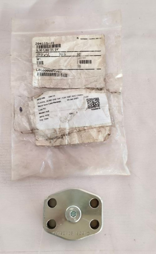 NOV 204115 BLIND FLANGE SAE 3/4″ FOR 165T AHC CRANE 20411571 *NEW* FAST SHIPPING
