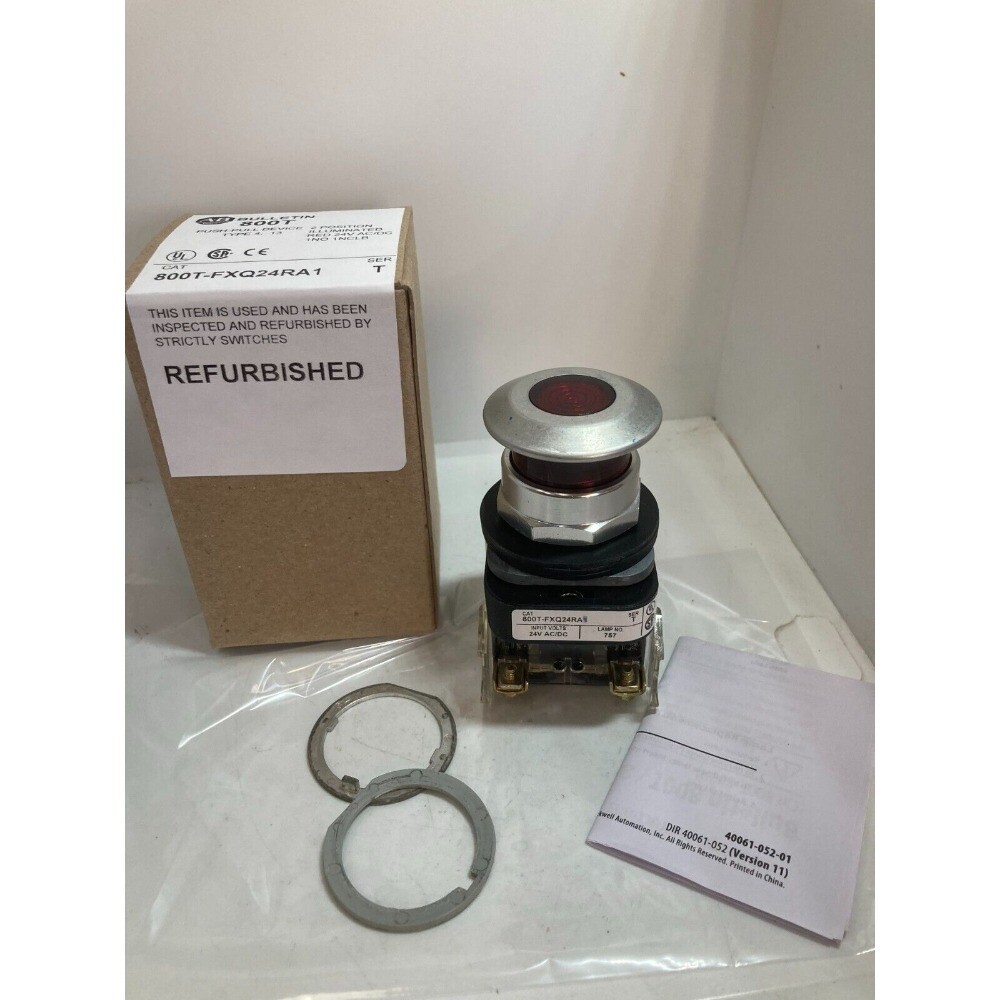 ALLEN BRADLEY 800T-FXQ24RA1 PH PULL 2 POSITION ILL RED 24VAC/DC US Free Tax