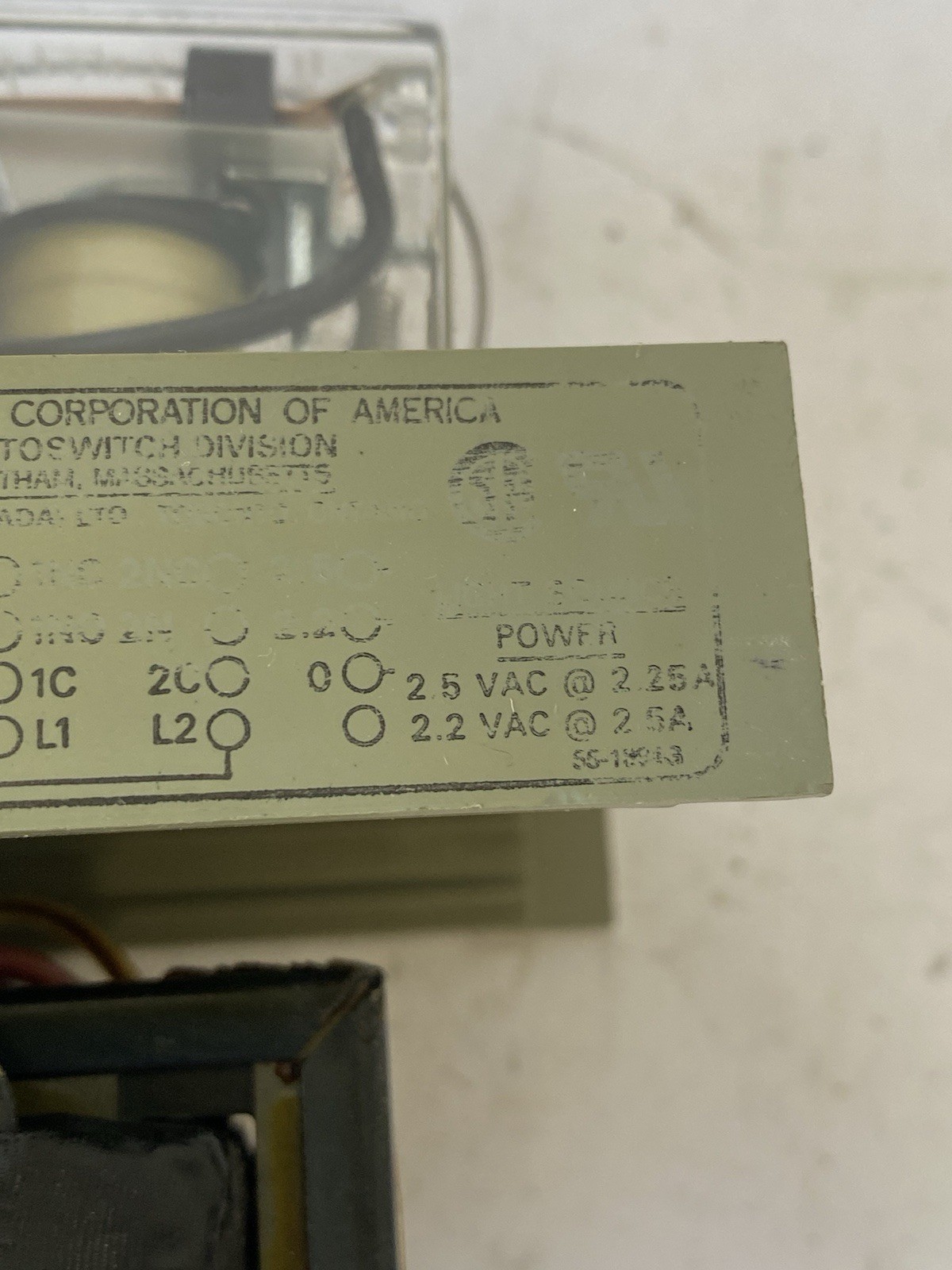 ELECTRONICS CORP CONTROL BASE 60-1480 With Relay Power Supply