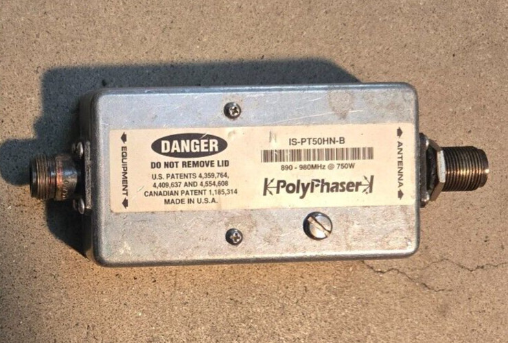 Used Polyphaser IS-PT50HN-B 890-980 MHz Type N Female / Type N Femalebracketpics