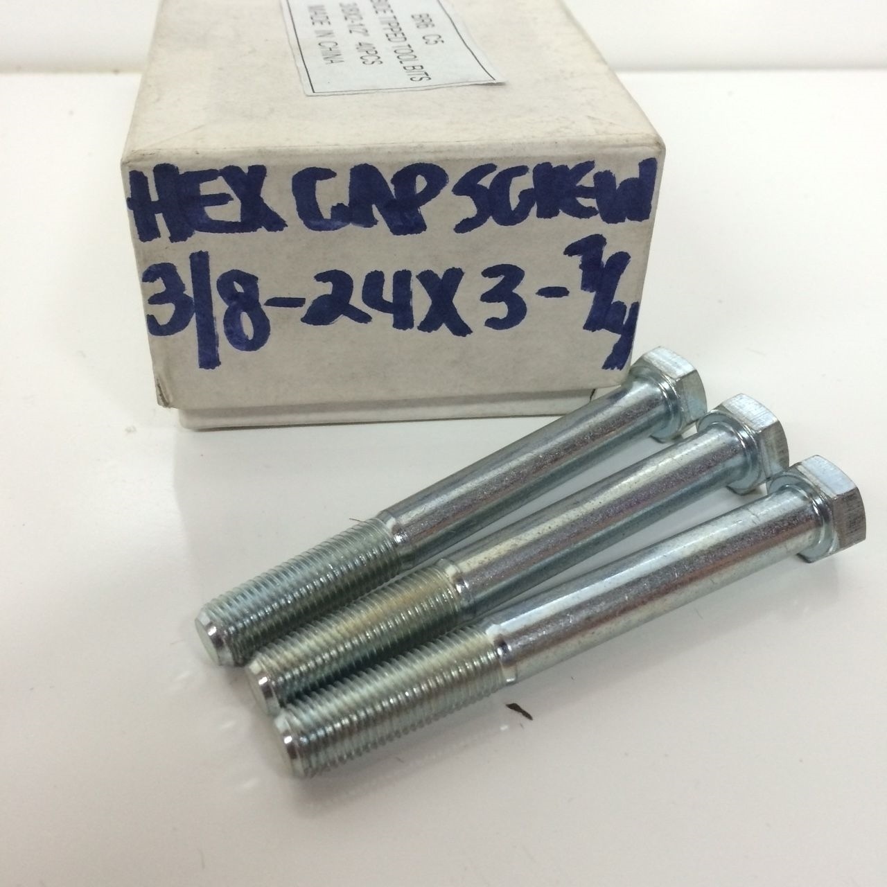 3/8-24 X 3-1/4 HEX CAP SCREWS STAINLESS STEEL 15PCS (LL1806A)