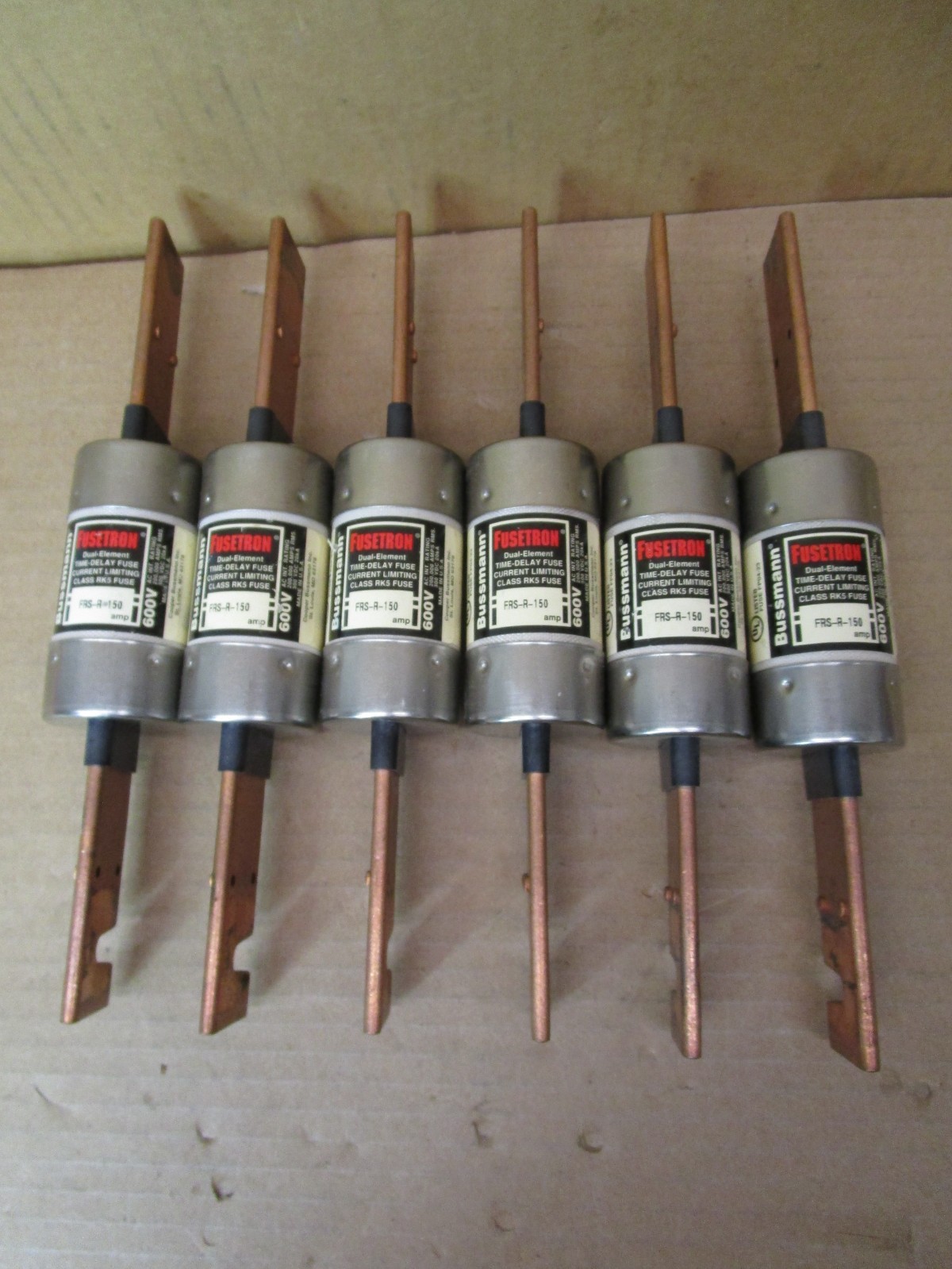 Lot of 6 Pieces Cooper Bussmann Fusetron FRS-R-150 Class RK5 Fuse 150A 52017HM