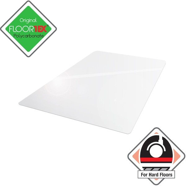 Floortex Fc128919er Chair Mat 47″X35″, Rectangular Shape, Clear, For Hard Floor