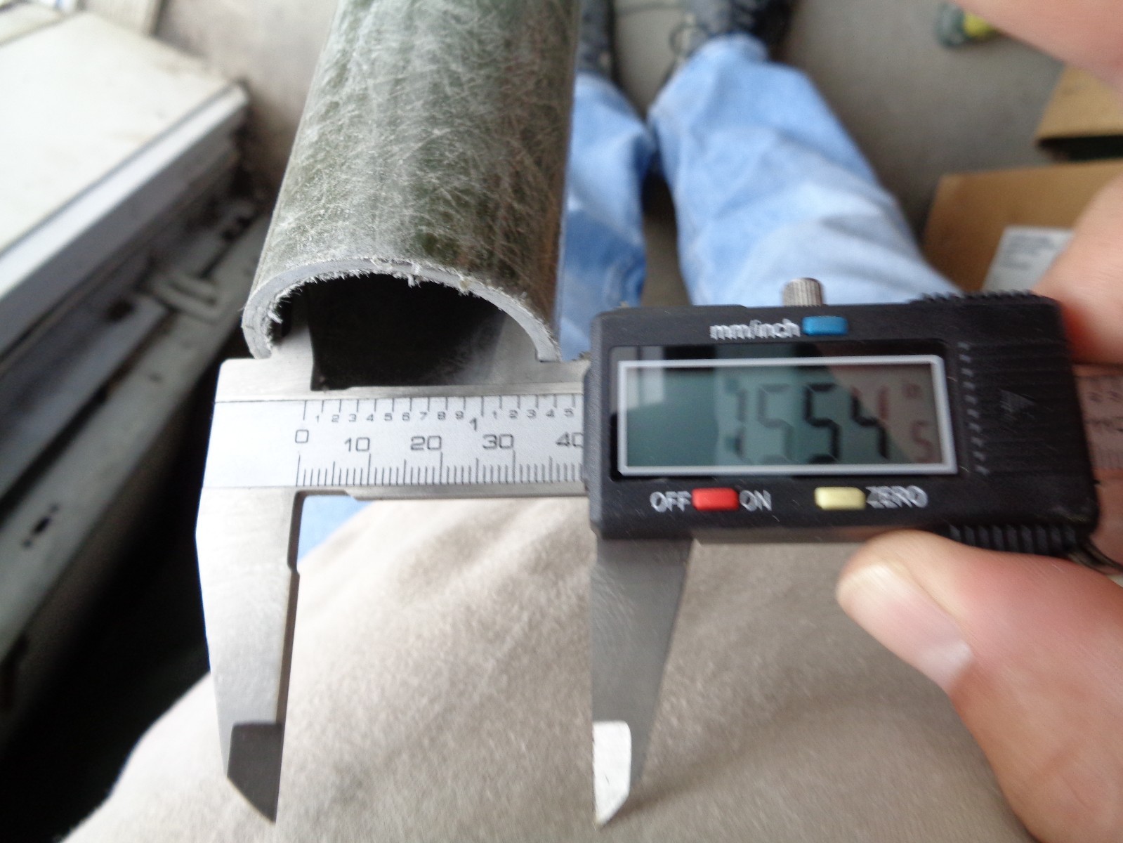 Fiberglass Round Tube 1.778″ OD X 1.554″ ID x 40″ L wall thickness 0.1085″