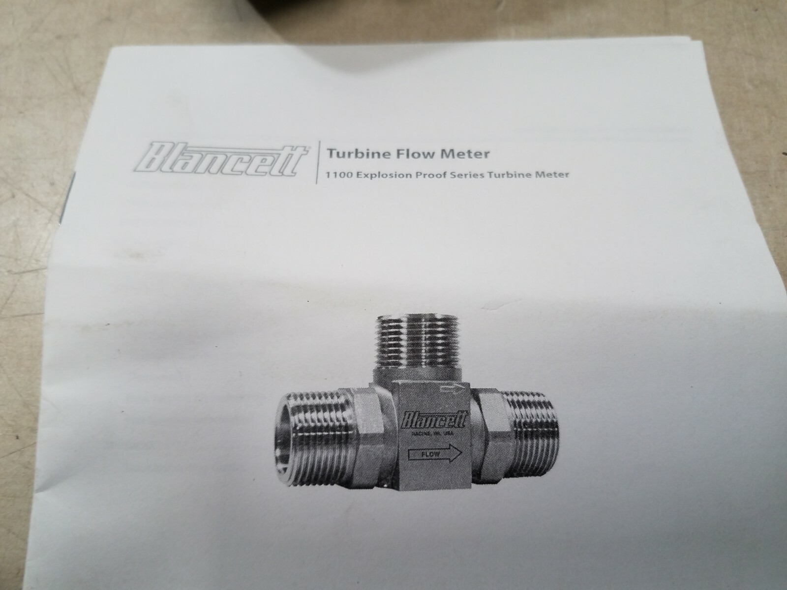 Blancett Turbine Flow Meter B111C-121 1100 Explosion Proof Series New!
