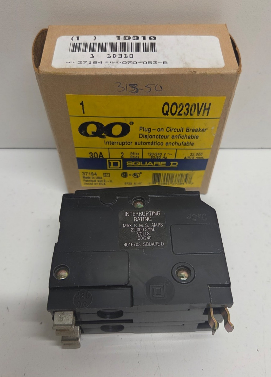 NEW IN BOX! SQUARE D 30A 120/240V 2-POLE CIRCUIT BREAKER QO230VH