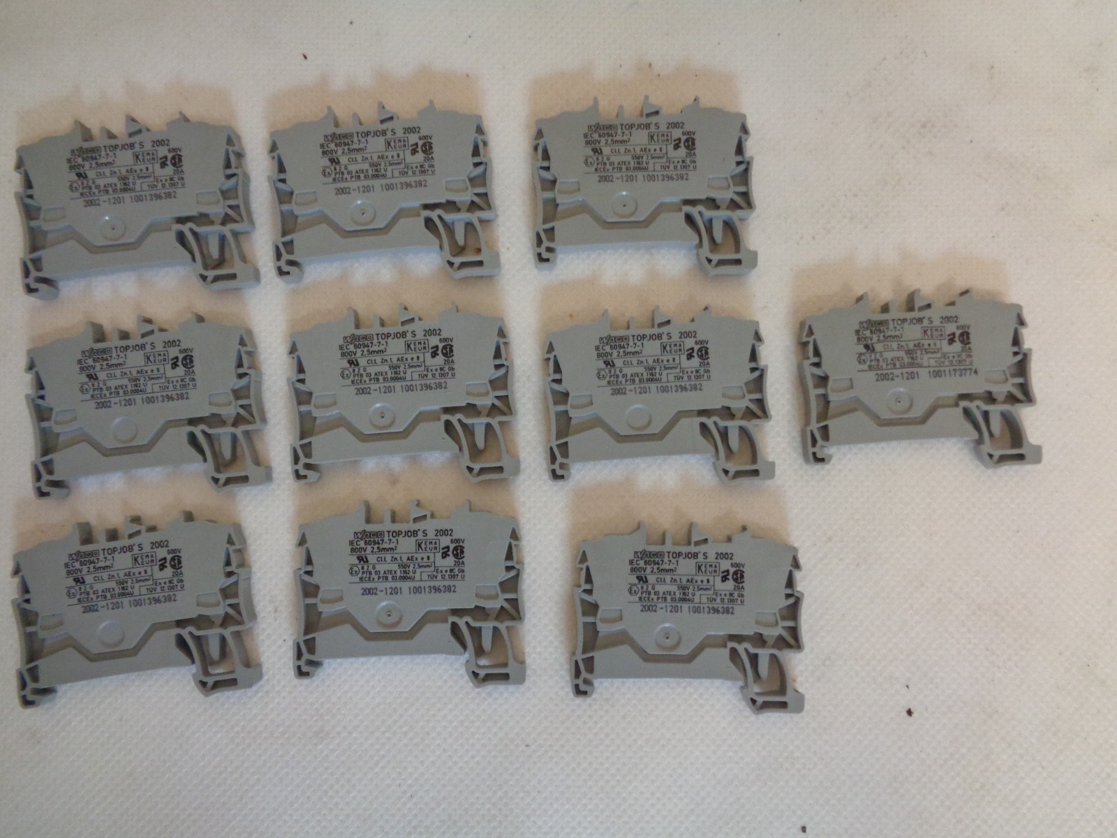 NEW LOT OF 10 WAGO 2002-1201 TOPJOB’S TERMINAL BLOCKS