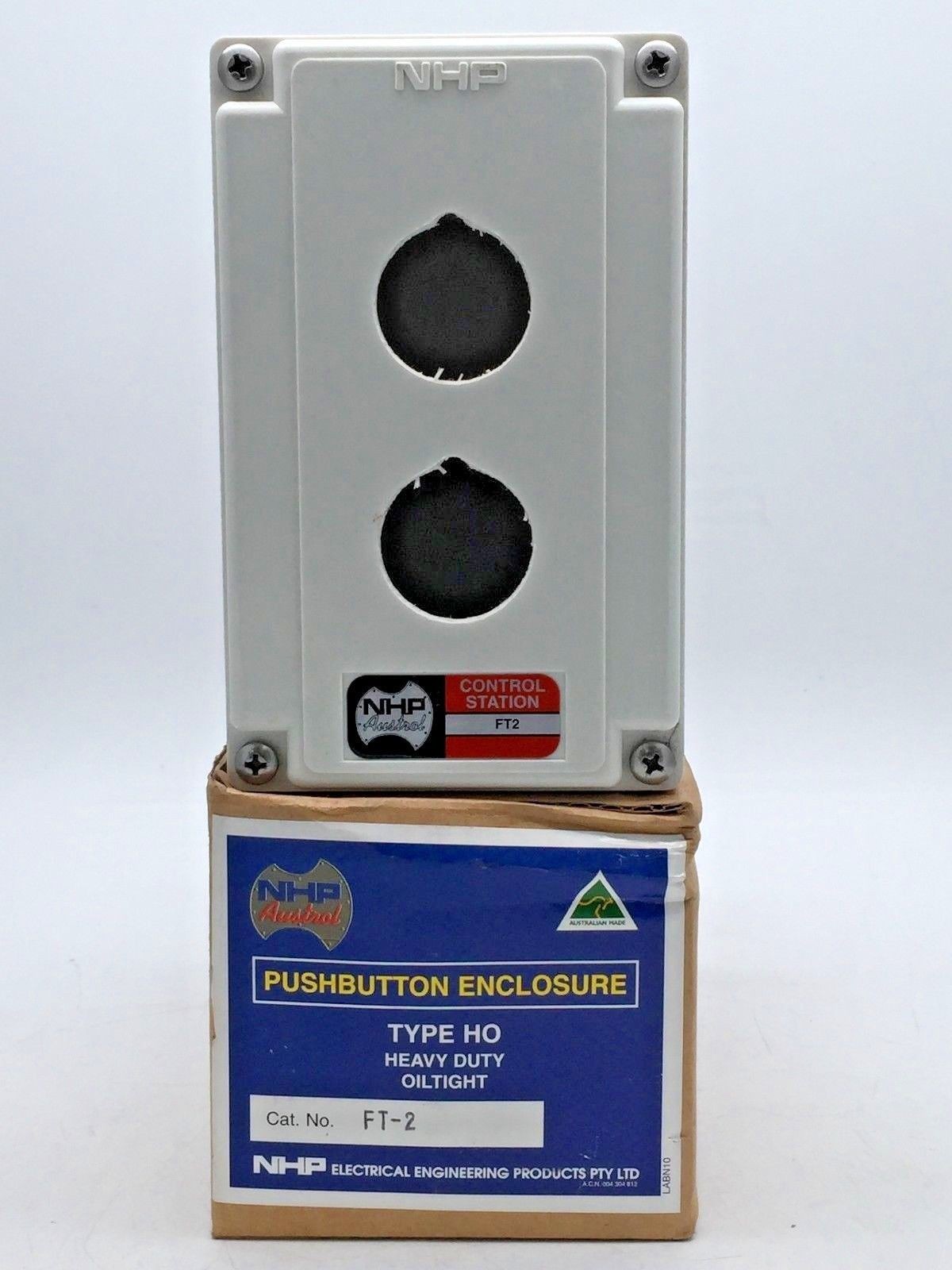 NHP FT-2 Type HO Push Control Station Enclosure Only Oil Tight with Screws