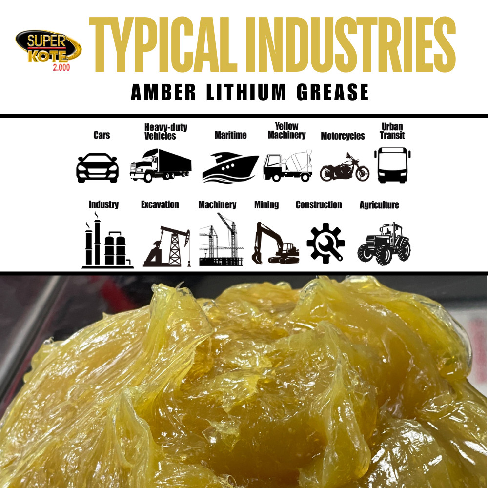 Lithium Grease Multipurpose Superkote 2000 /Amber and Tacky /EP 2/NLGI 2/ 35lb