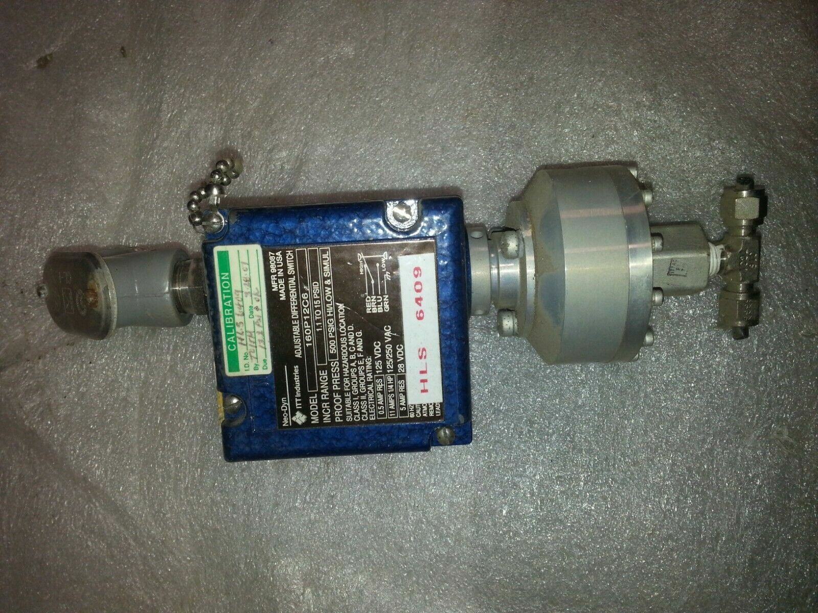 ITT INDUSTRIES 160P12C6 1.1 TO 15 PSID 125VDC 125/250VAC HLS 6409