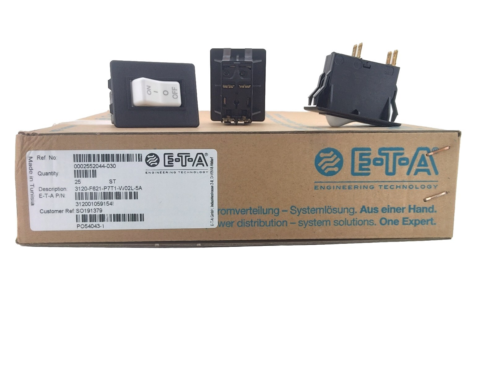 E-T-A 3120-F621-P7T1-W02L-5A Circuit Breaker Rocker White