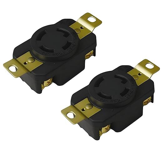 2-Pack OCSParts NEMA L15-30LR Ground Locking Receptacle Plug | 250VAC – 30A