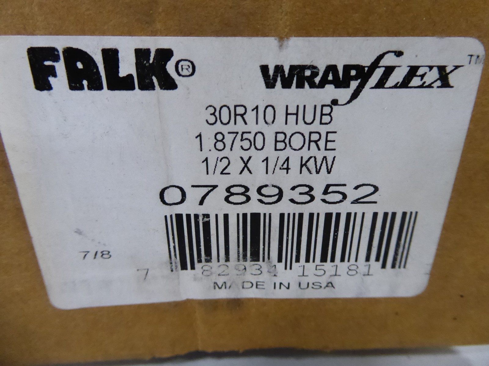 Falk Rexnord 0789352 30R10 Hub 1.8750 Bore 1/2 x 1/4 KW Wrapflex 789352