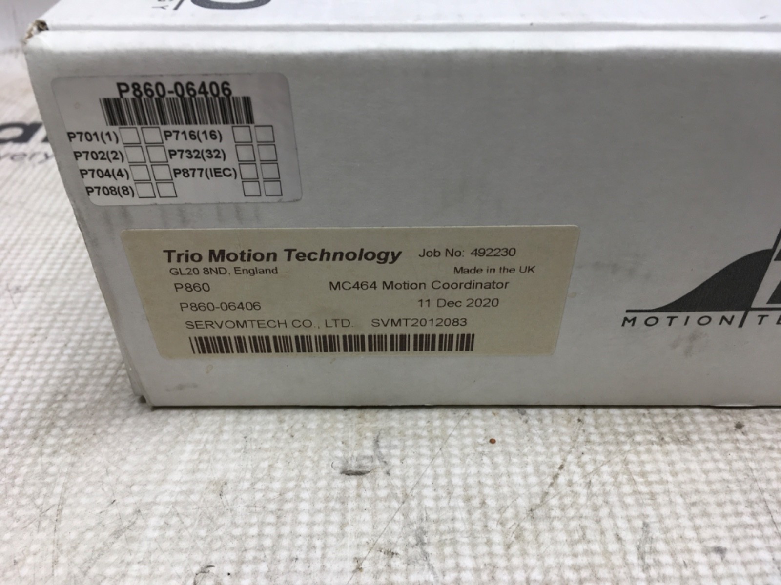 Trio Motion Technology unit, P860, P860-06406, NOS, LG-4372