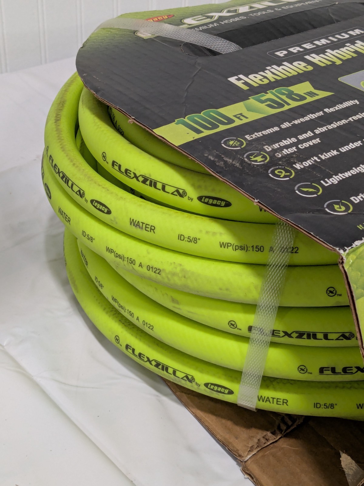 Legacy Garden Hose: 100 ft, 3/4″ GHT Thread, Hybrid Polymer, 150 psi HFZG5100YW