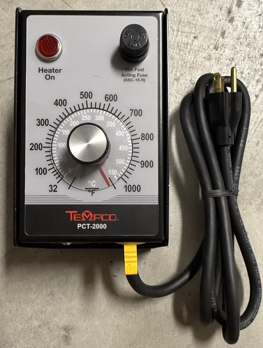 Tempco PCT20002 Temperature Controller Box, 32-1000F, Analog, K Sensor, 120V AC