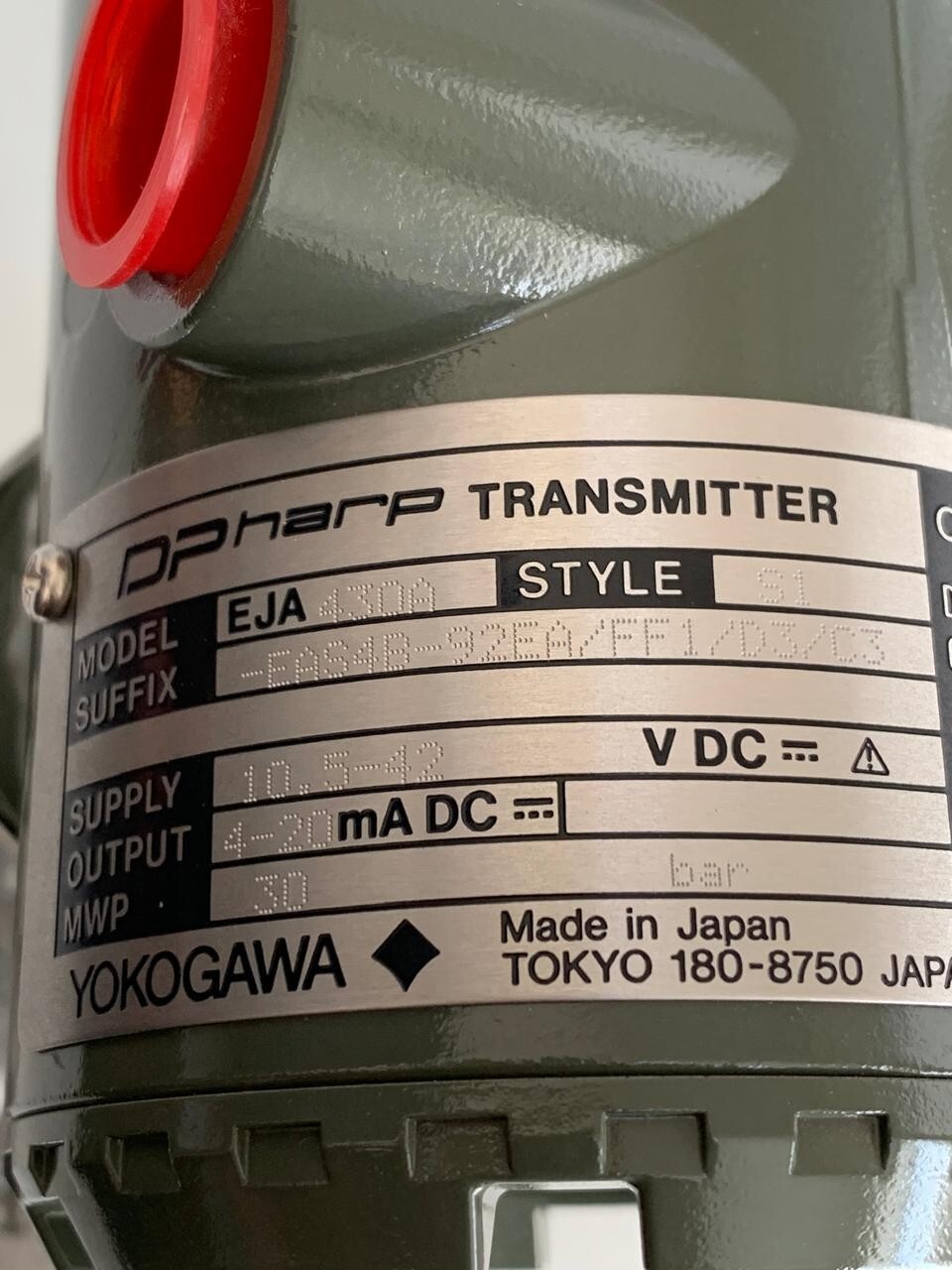 Yokogawa / Transmitter / EJA430A / S1 / MWP 30 BAR, CAL. RNG 0-30 BAR