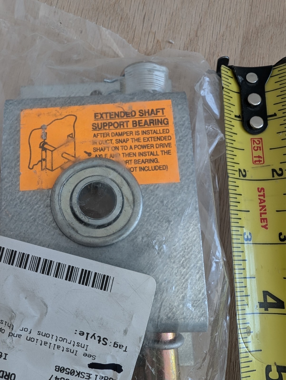 JOHNSON CONTROLS ESK050B ( RUSKIN ) EXTENDED SHAFT SUPPORT BEARING NEW HVAC