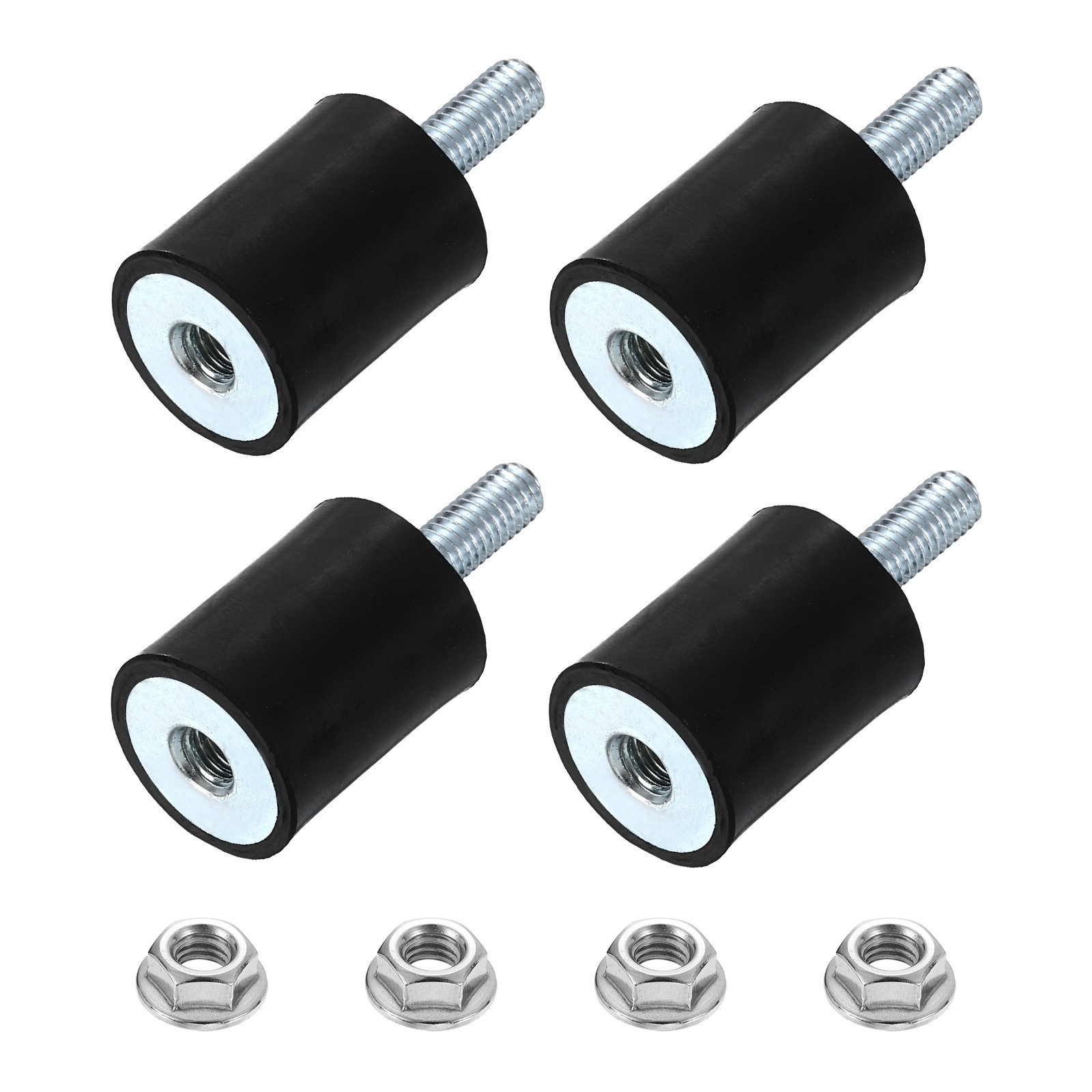 4Pcs M6x18mm Rubber Mounts 20x25mm(DxH) Rubber Shock Absorber Mount with Nuts