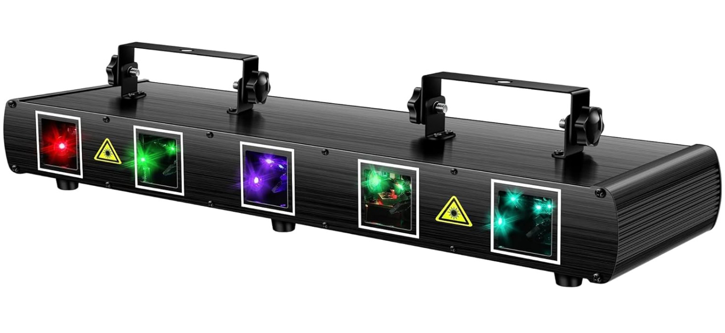 Luz Disco Láser LED RGBYC con Control DMX para Cumpleaños y Dance