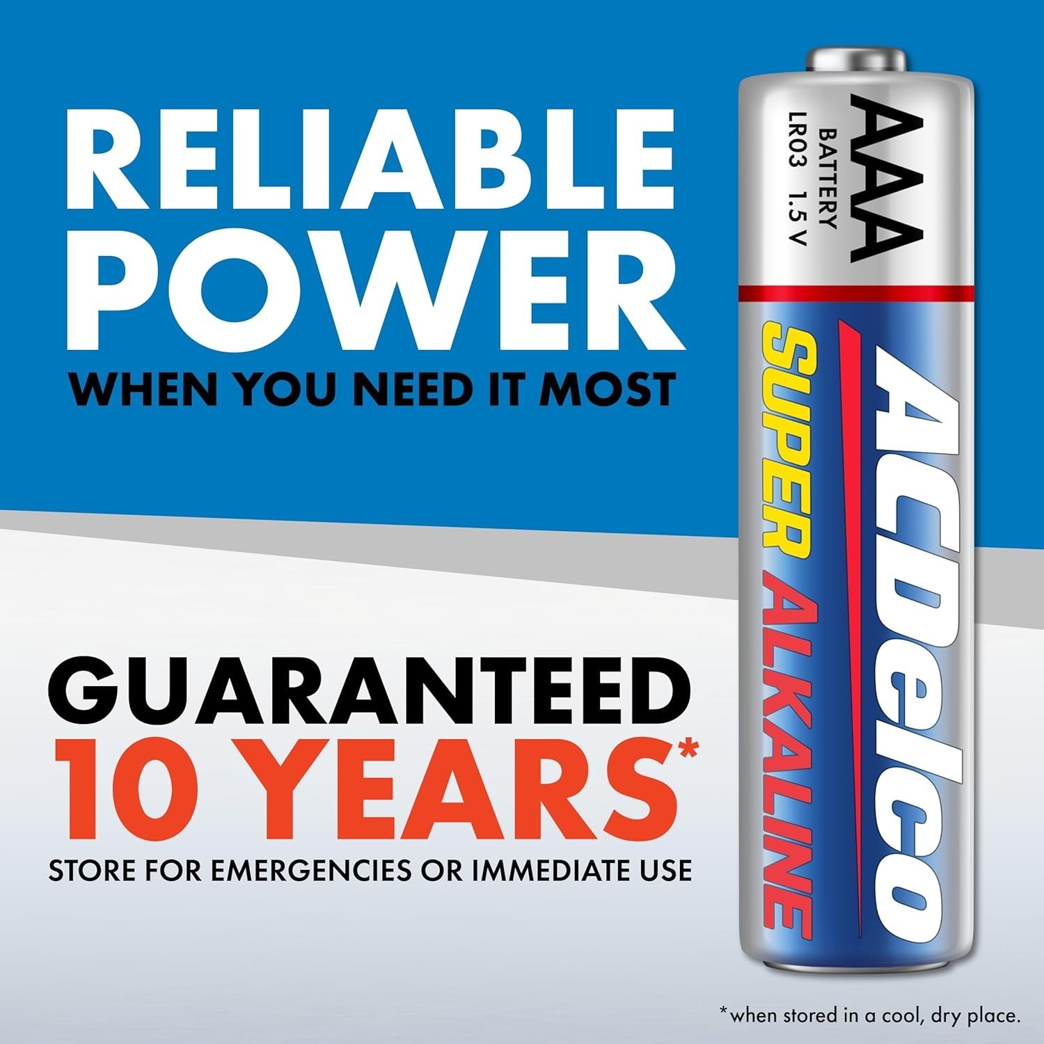 AC Delco 100-Count AAA Super Alkaline Batteries 1.5 Volts Long Lasting