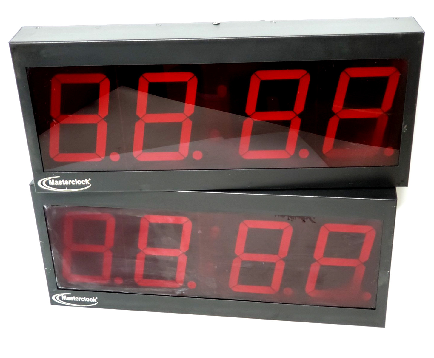 Lot of 2 MASTERCLOCK NTDS44 Network POE NTP Time Protocol LED Display Clock