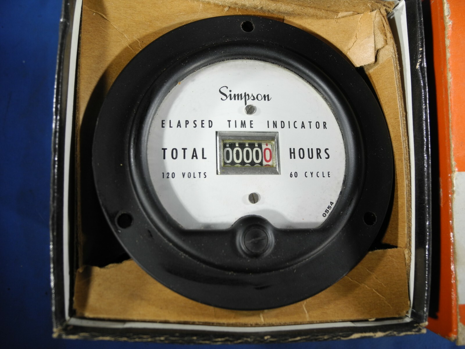 NEW OLD STOCK SIMPSON 120V PANEL MOUNT 55ET ELAPSED TIME INDICATOR 60 CYCLE 3580
