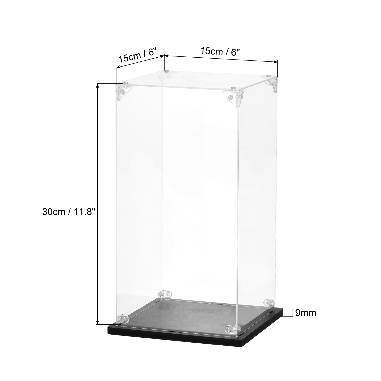 Acrylic Display Case, 6″x6″x11.8″ Clear Display Box Assemble Dustproof